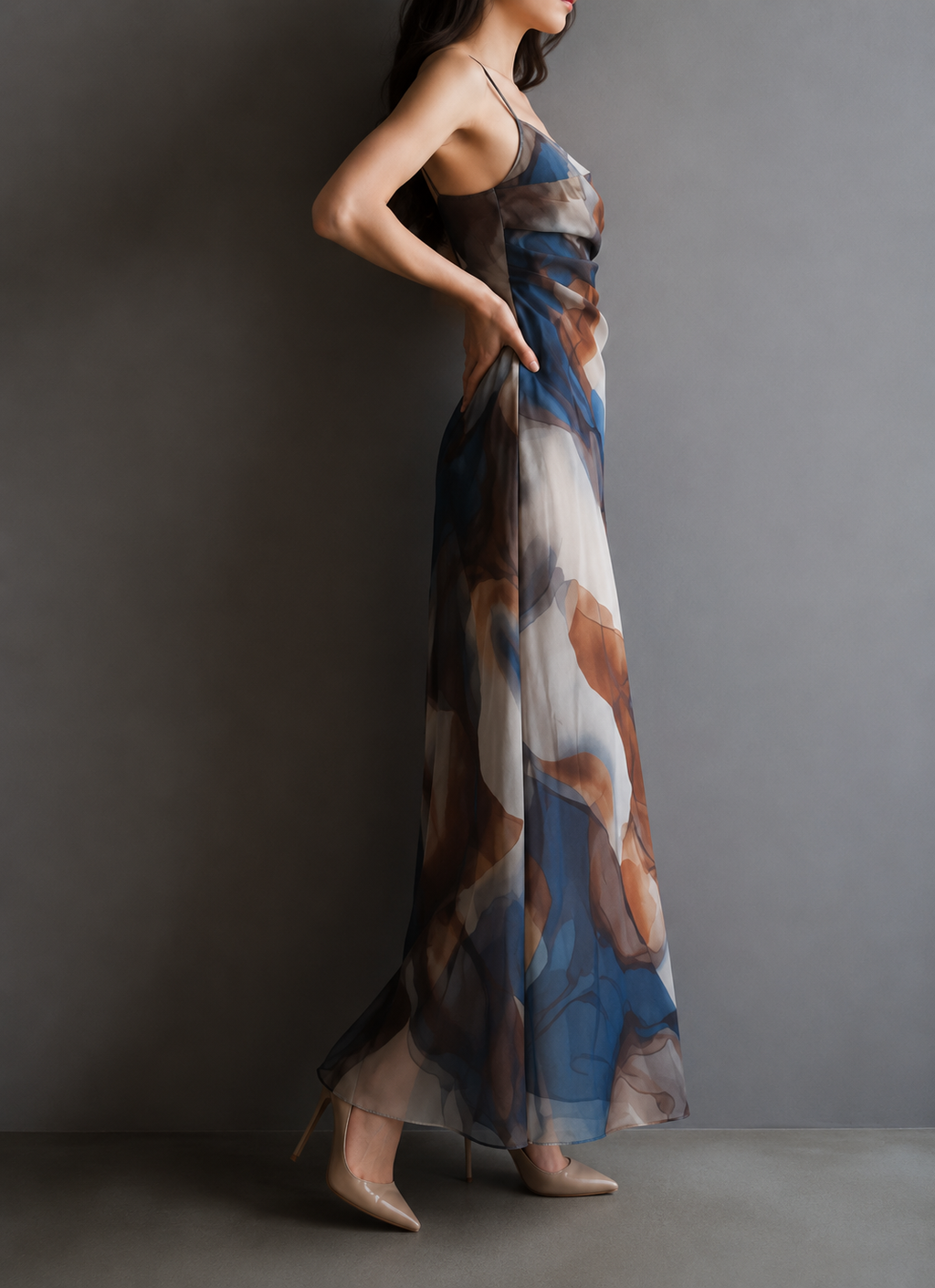 Claire | Robe rétro à motifs aquarelle
